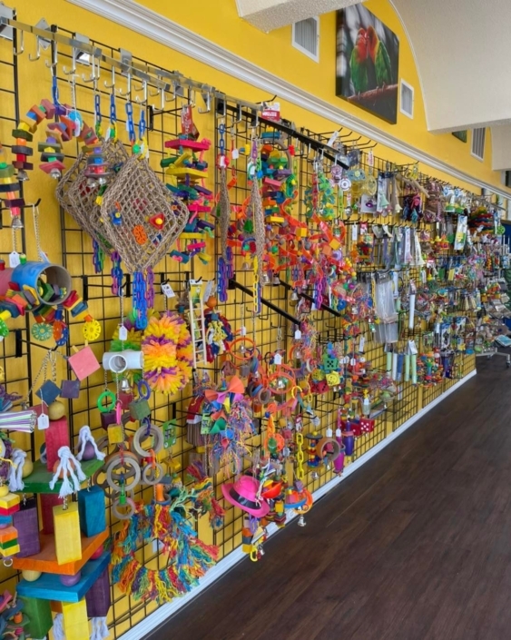 wall of toys